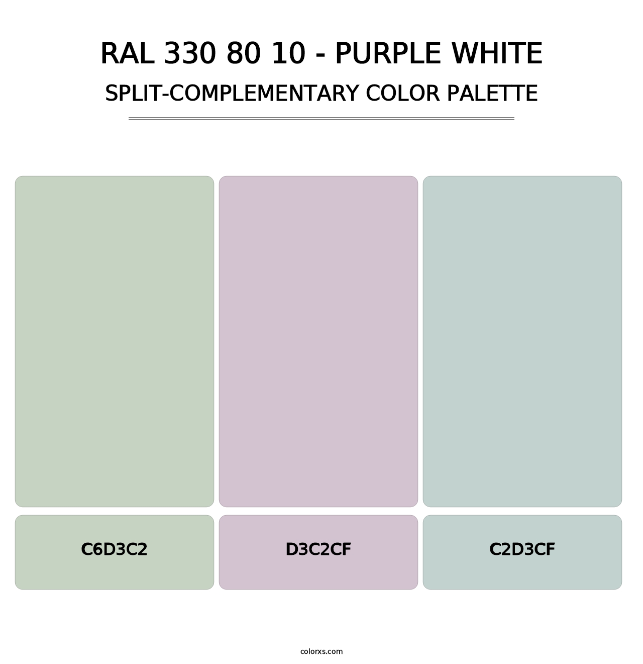 RAL 330 80 10 - Purple White - Split-Complementary Color Palette