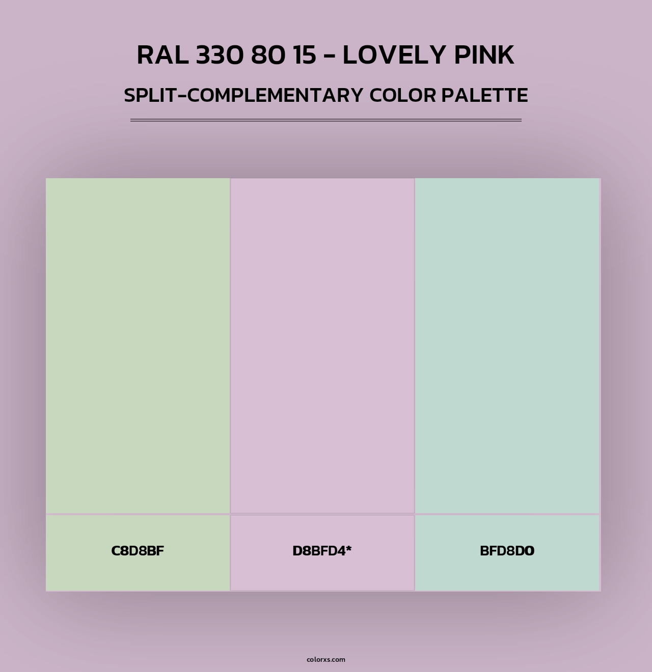 RAL 330 80 15 - Lovely Pink - Split-Complementary Color Palette