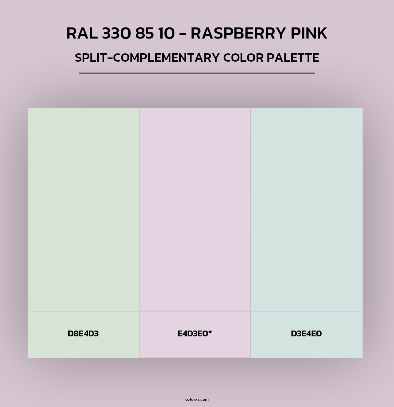 RAL 330 85 10 - Raspberry Pink - Split-Complementary Color Palette