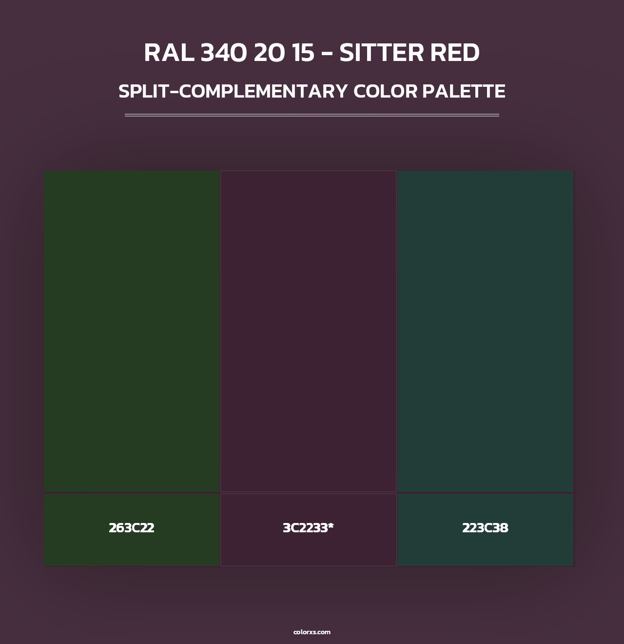 RAL 340 20 15 - Sitter Red - Split-Complementary Color Palette