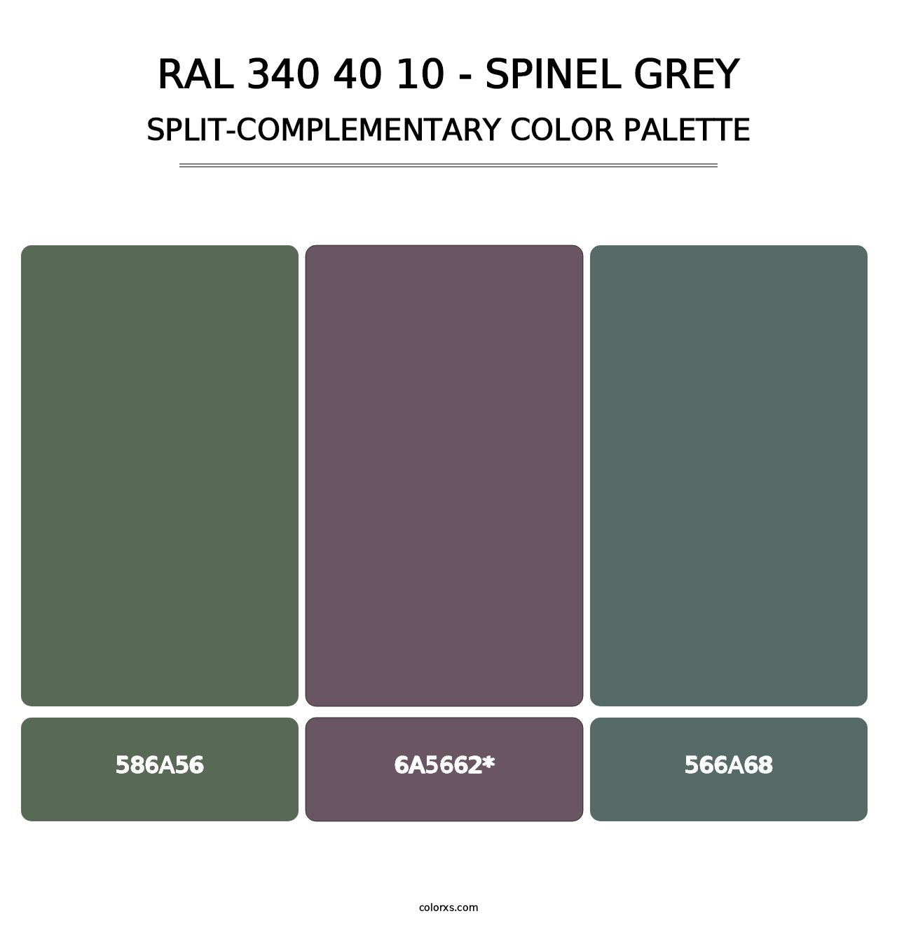 RAL 340 40 10 - Spinel Grey - Split-Complementary Color Palette