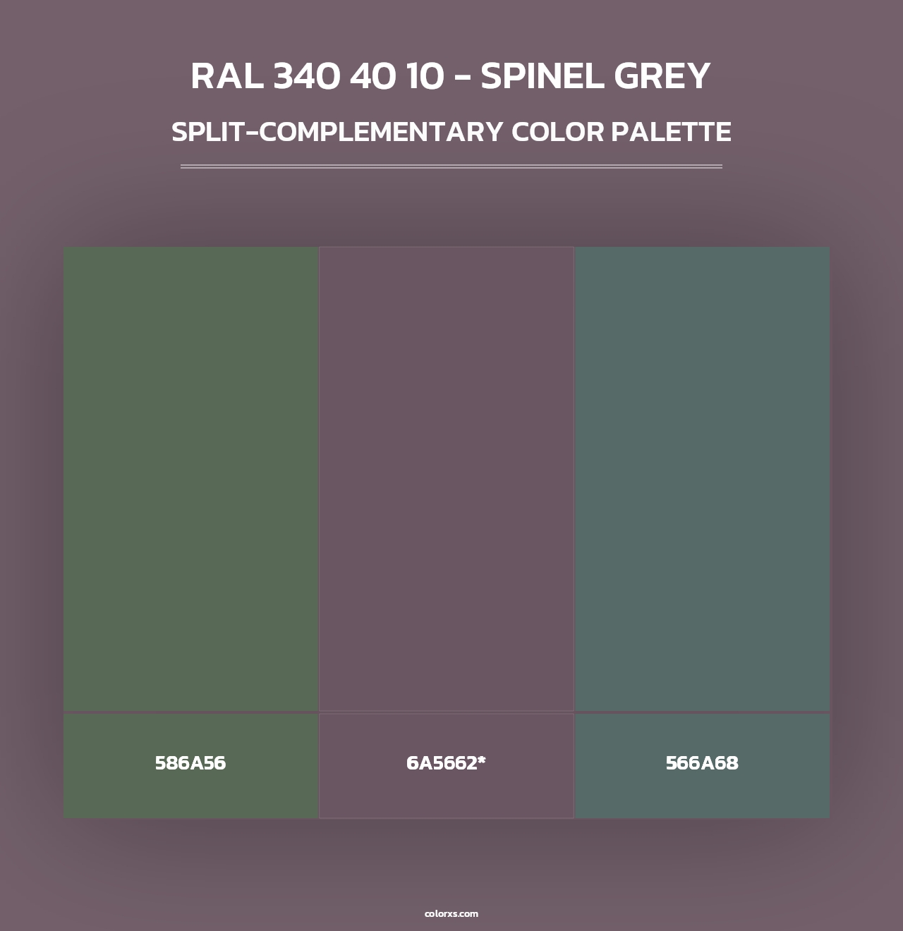 RAL 340 40 10 - Spinel Grey - Split-Complementary Color Palette