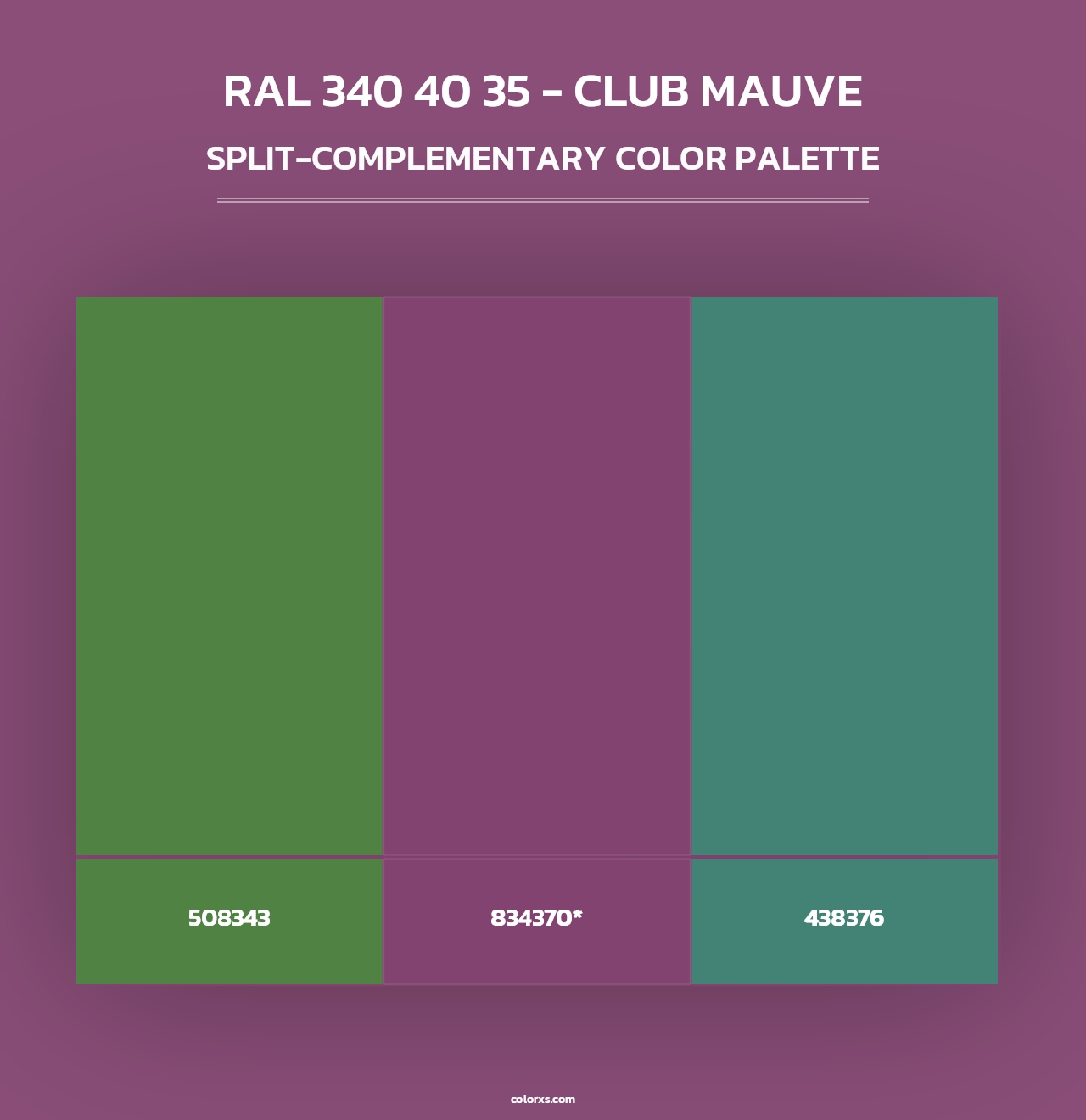 RAL 340 40 35 - Club Mauve - Split-Complementary Color Palette