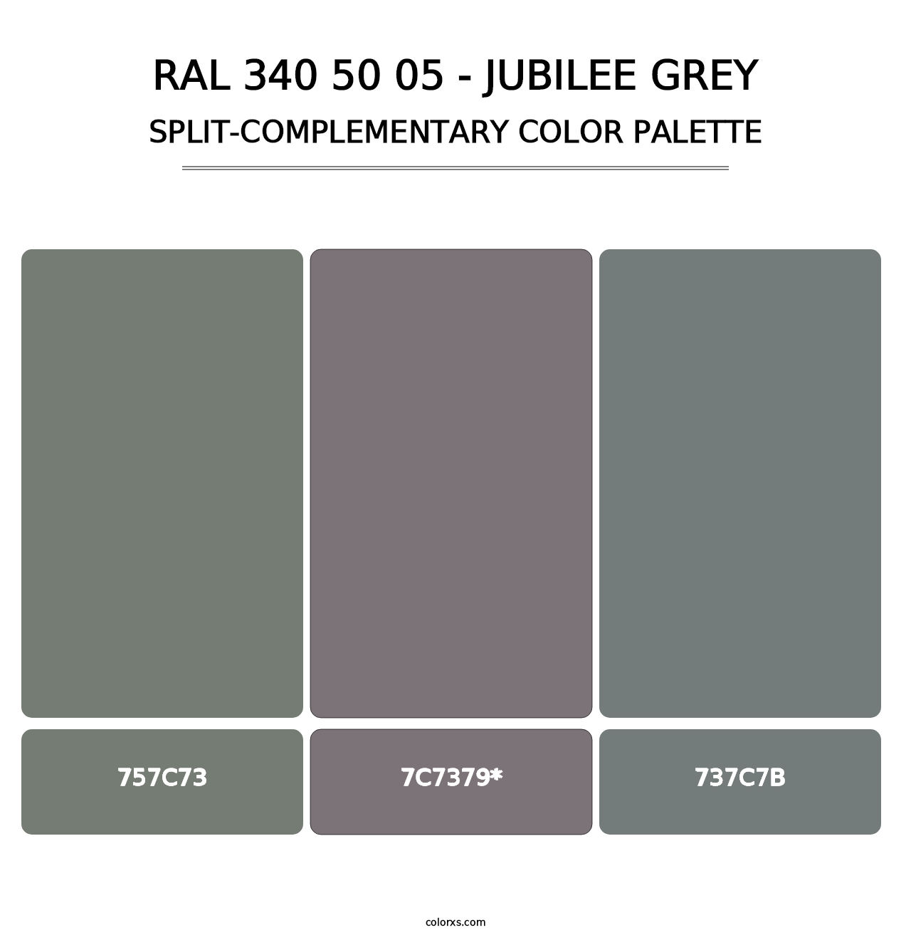 RAL 340 50 05 - Jubilee Grey - Split-Complementary Color Palette