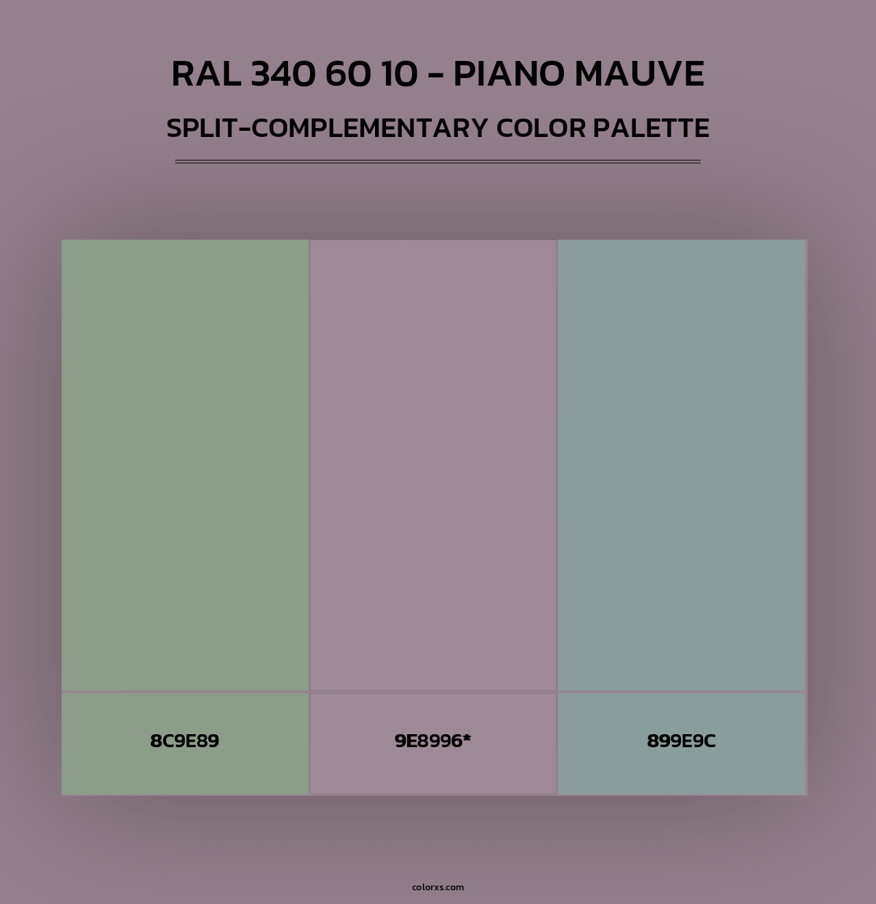RAL 340 60 10 - Piano Mauve - Split-Complementary Color Palette