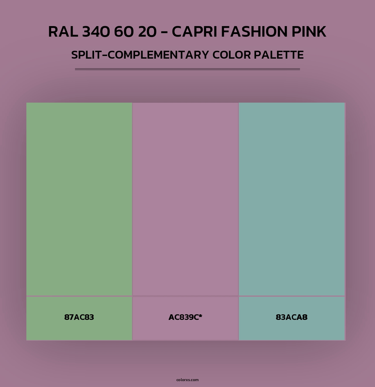 RAL 340 60 20 - Capri Fashion Pink - Split-Complementary Color Palette