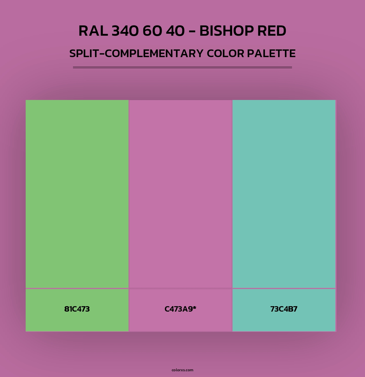 RAL 340 60 40 - Bishop Red - Split-Complementary Color Palette