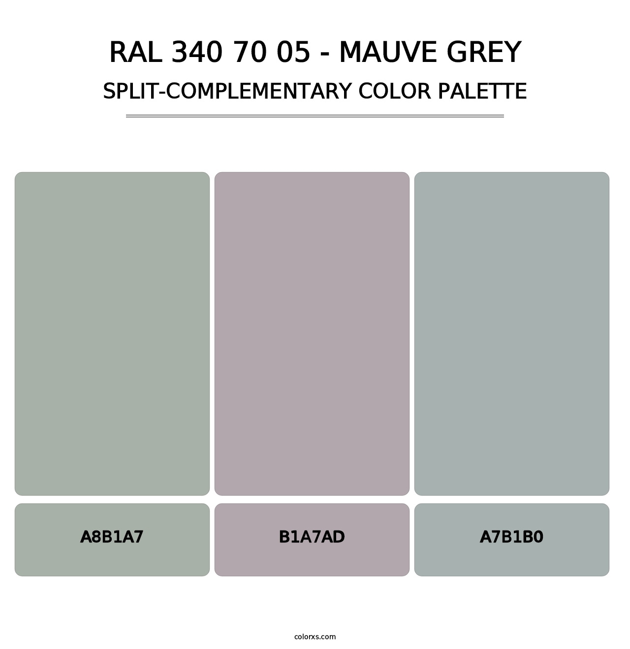 RAL 340 70 05 - Mauve Grey - Split-Complementary Color Palette