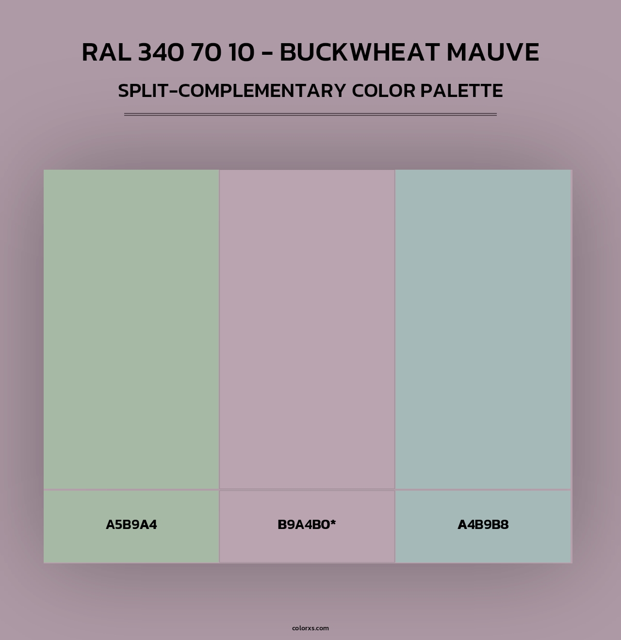 RAL 340 70 10 - Buckwheat Mauve - Split-Complementary Color Palette