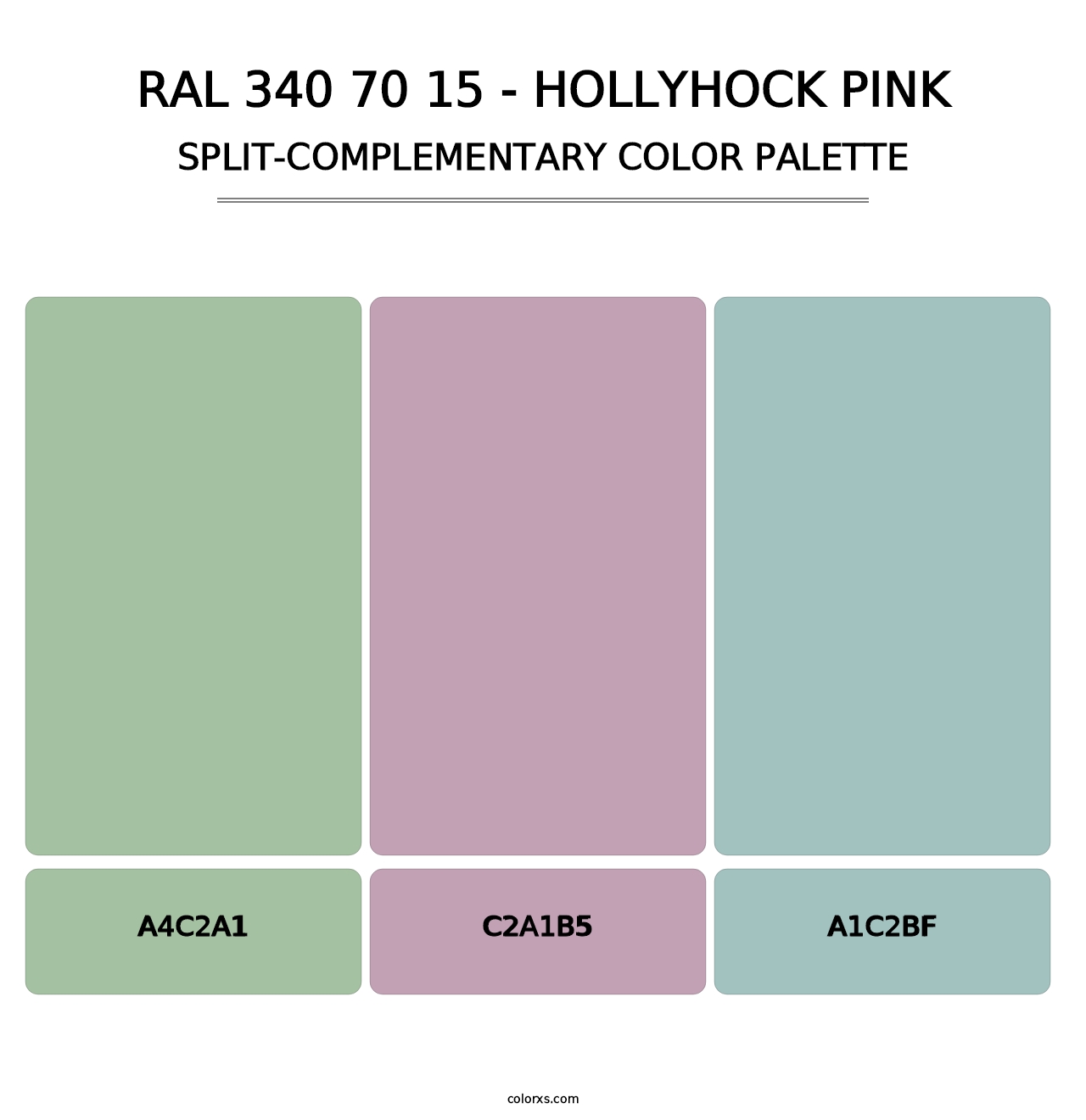 RAL 340 70 15 - Hollyhock Pink - Split-Complementary Color Palette