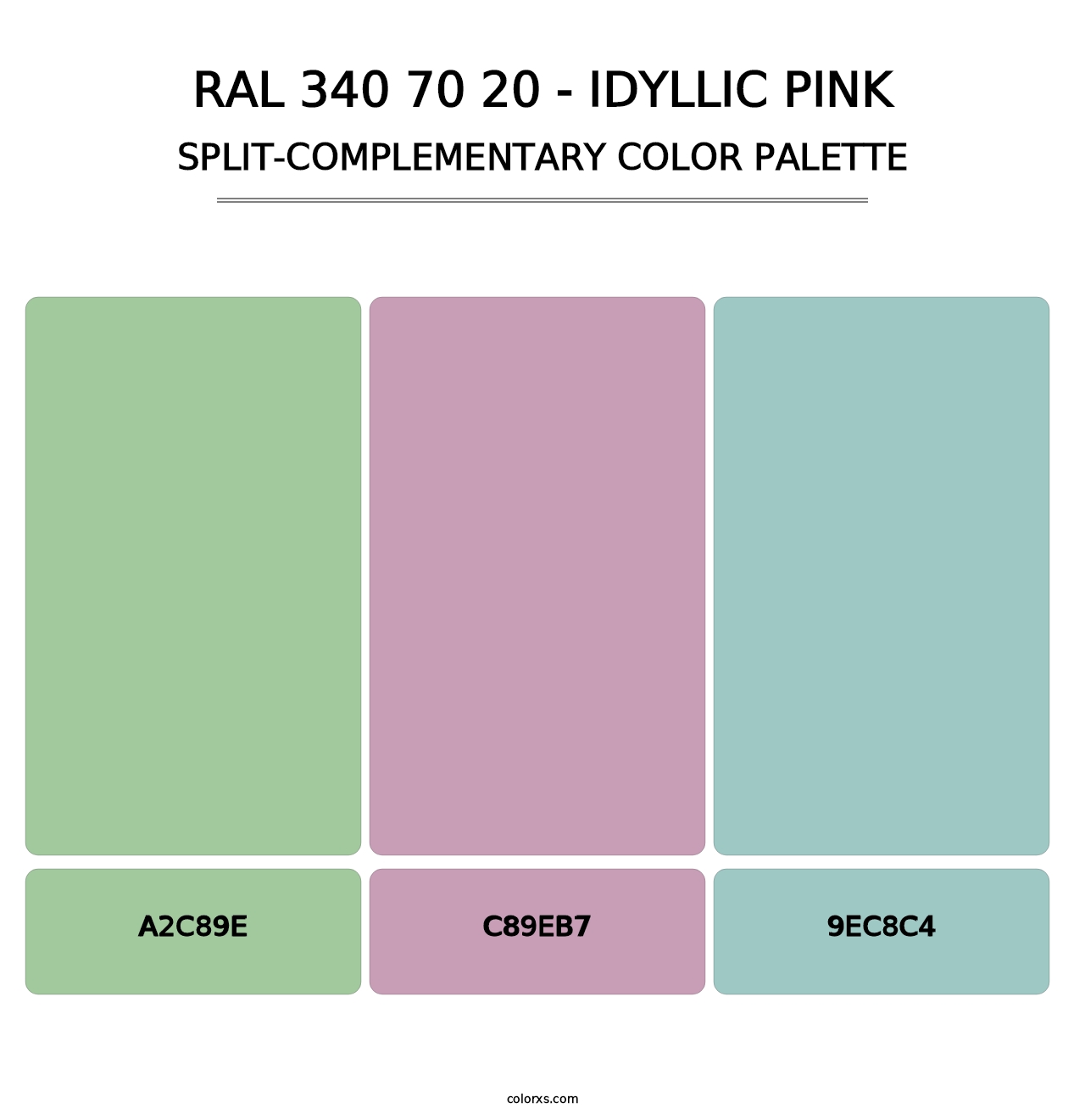 RAL 340 70 20 - Idyllic Pink - Split-Complementary Color Palette