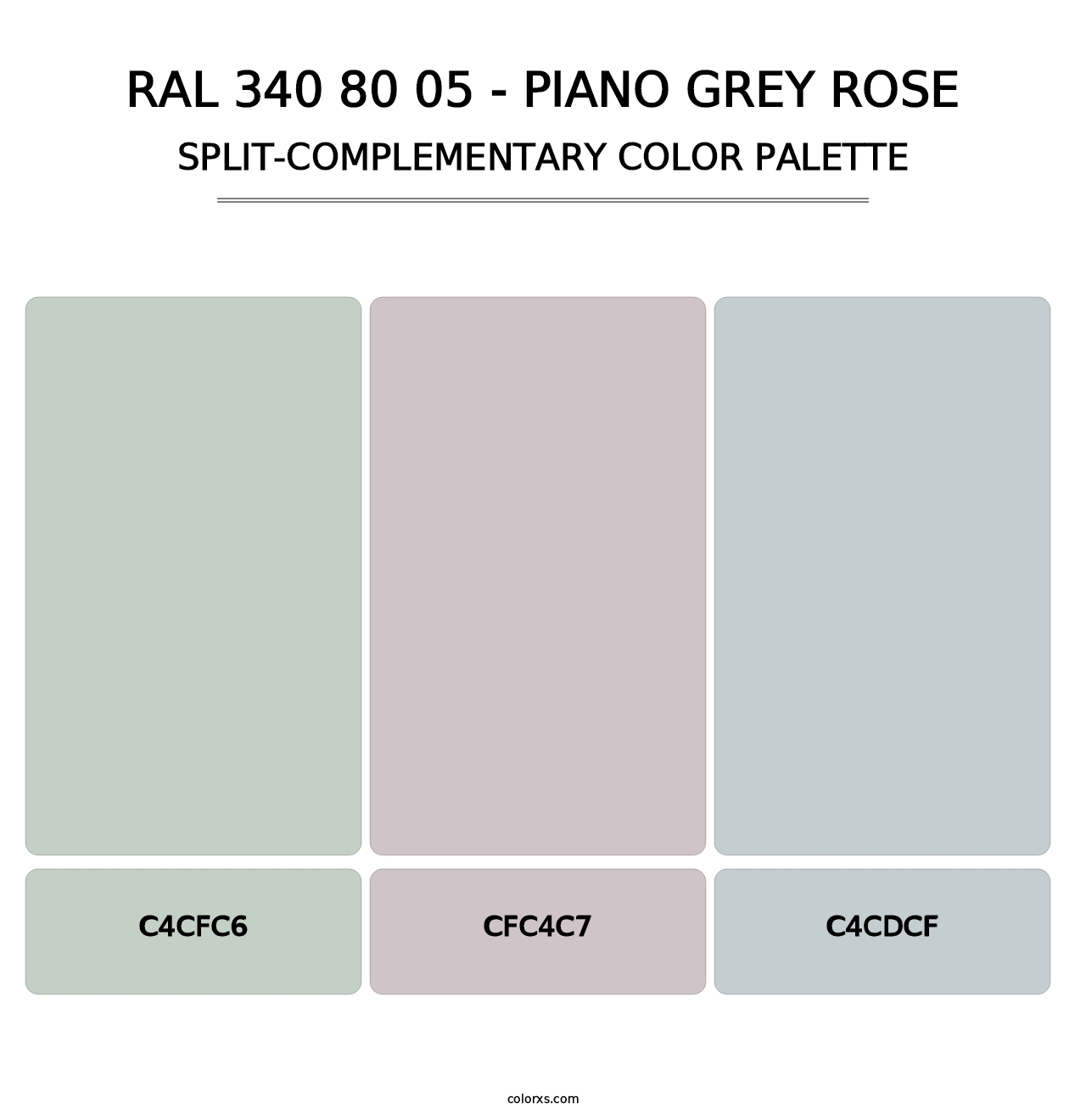 RAL 340 80 05 - Piano Grey Rose - Split-Complementary Color Palette