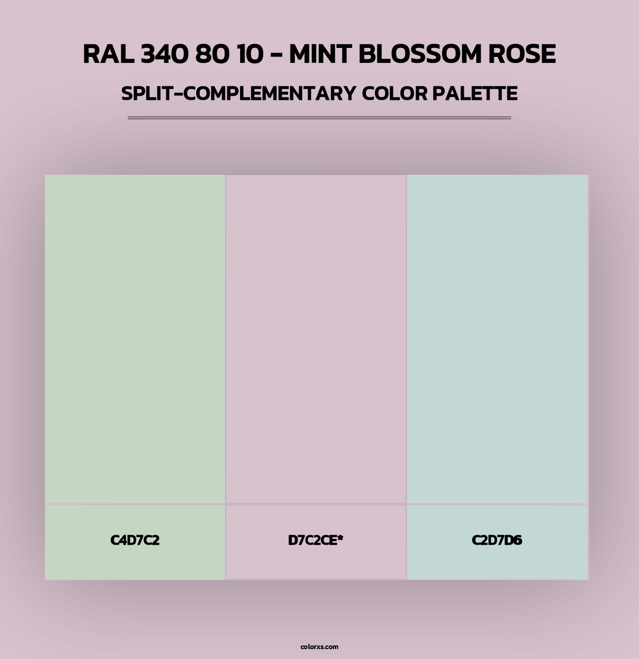 RAL 340 80 10 - Mint Blossom Rose - Split-Complementary Color Palette