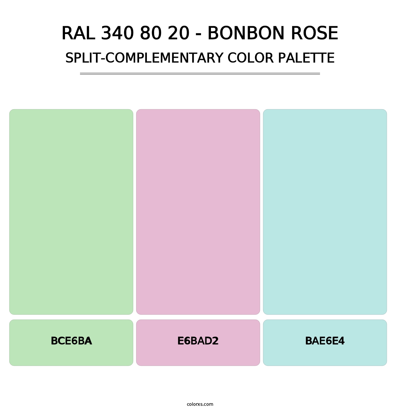 RAL 340 80 20 - Bonbon Rose - Split-Complementary Color Palette