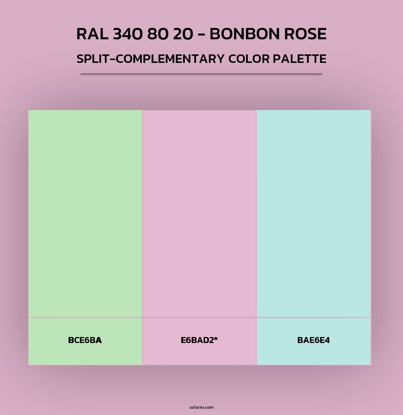 RAL 340 80 20 - Bonbon Rose - Split-Complementary Color Palette