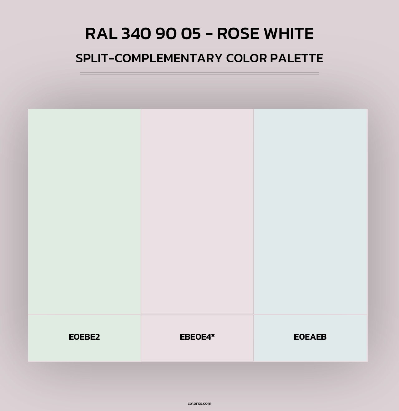 RAL 340 90 05 - Rose White - Split-Complementary Color Palette