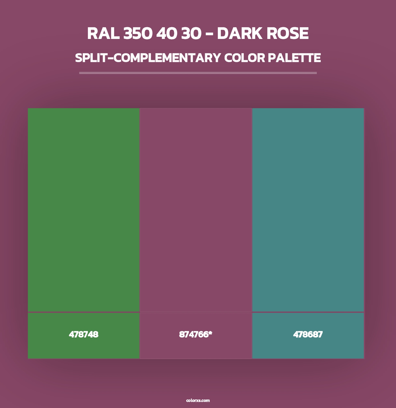 RAL 350 40 30 - Dark Rose - Split-Complementary Color Palette