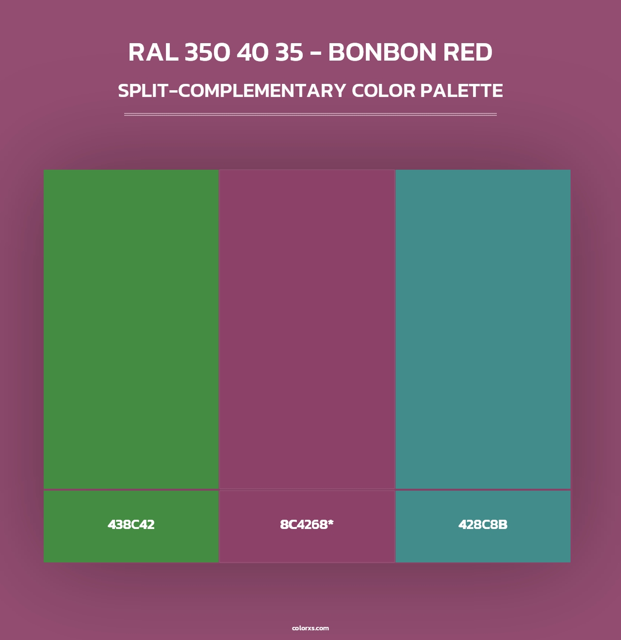RAL 350 40 35 - Bonbon Red - Split-Complementary Color Palette