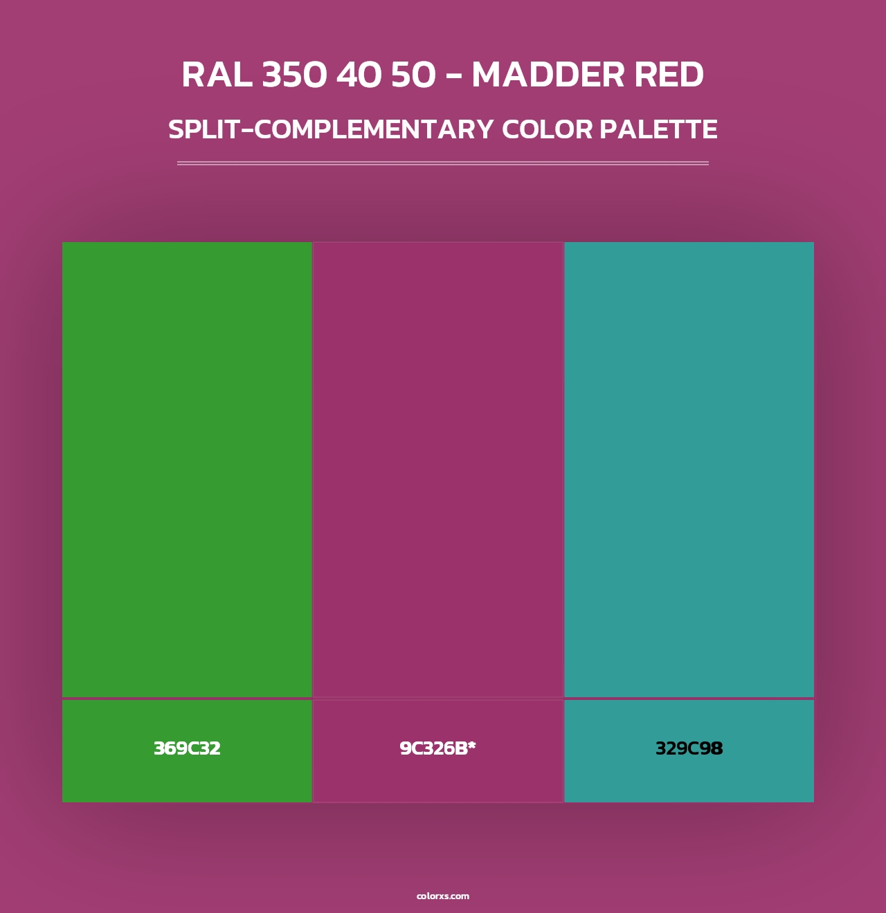 RAL 350 40 50 - Madder Red - Split-Complementary Color Palette