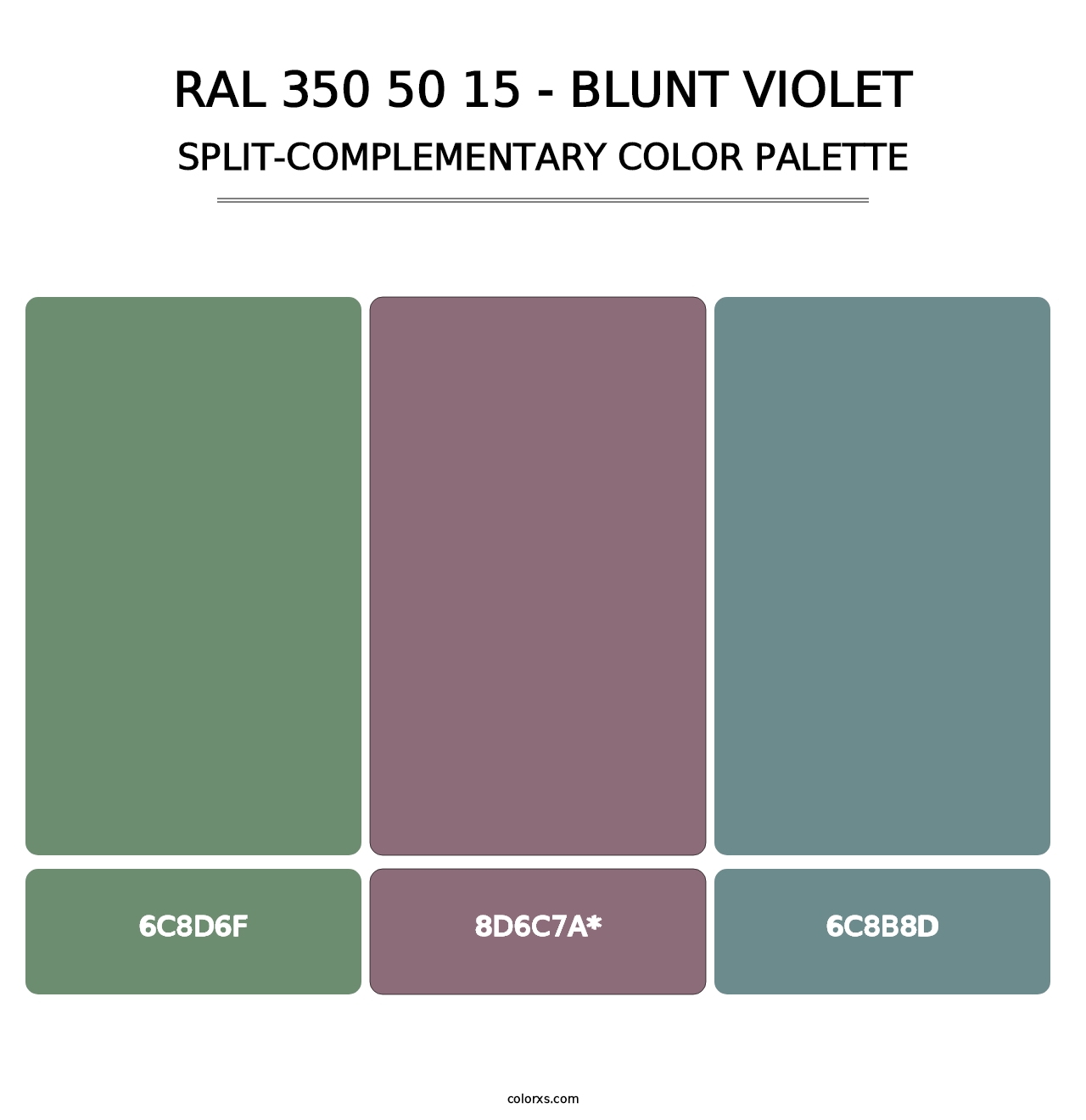 RAL 350 50 15 - Blunt Violet - Split-Complementary Color Palette