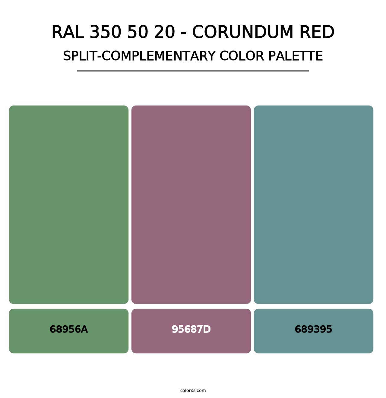 RAL 350 50 20 - Corundum Red - Split-Complementary Color Palette