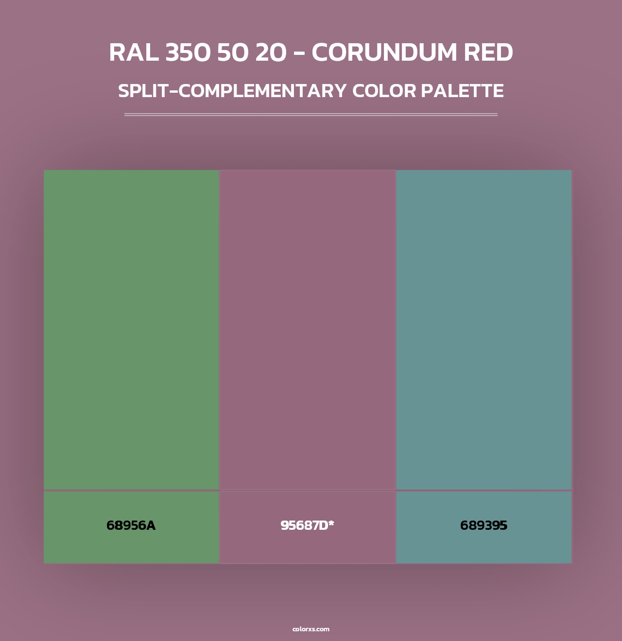 RAL 350 50 20 - Corundum Red - Split-Complementary Color Palette
