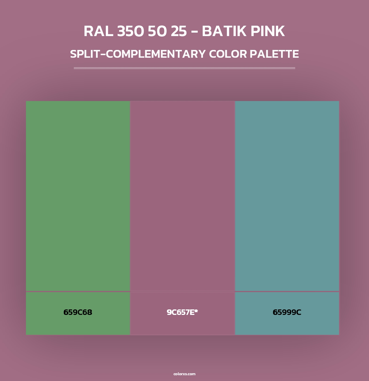 RAL 350 50 25 - Batik Pink - Split-Complementary Color Palette