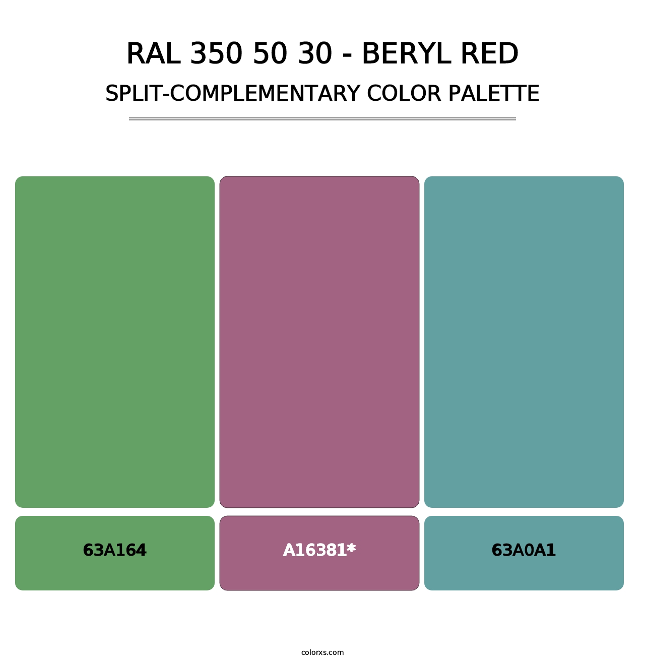 RAL 350 50 30 - Beryl Red - Split-Complementary Color Palette