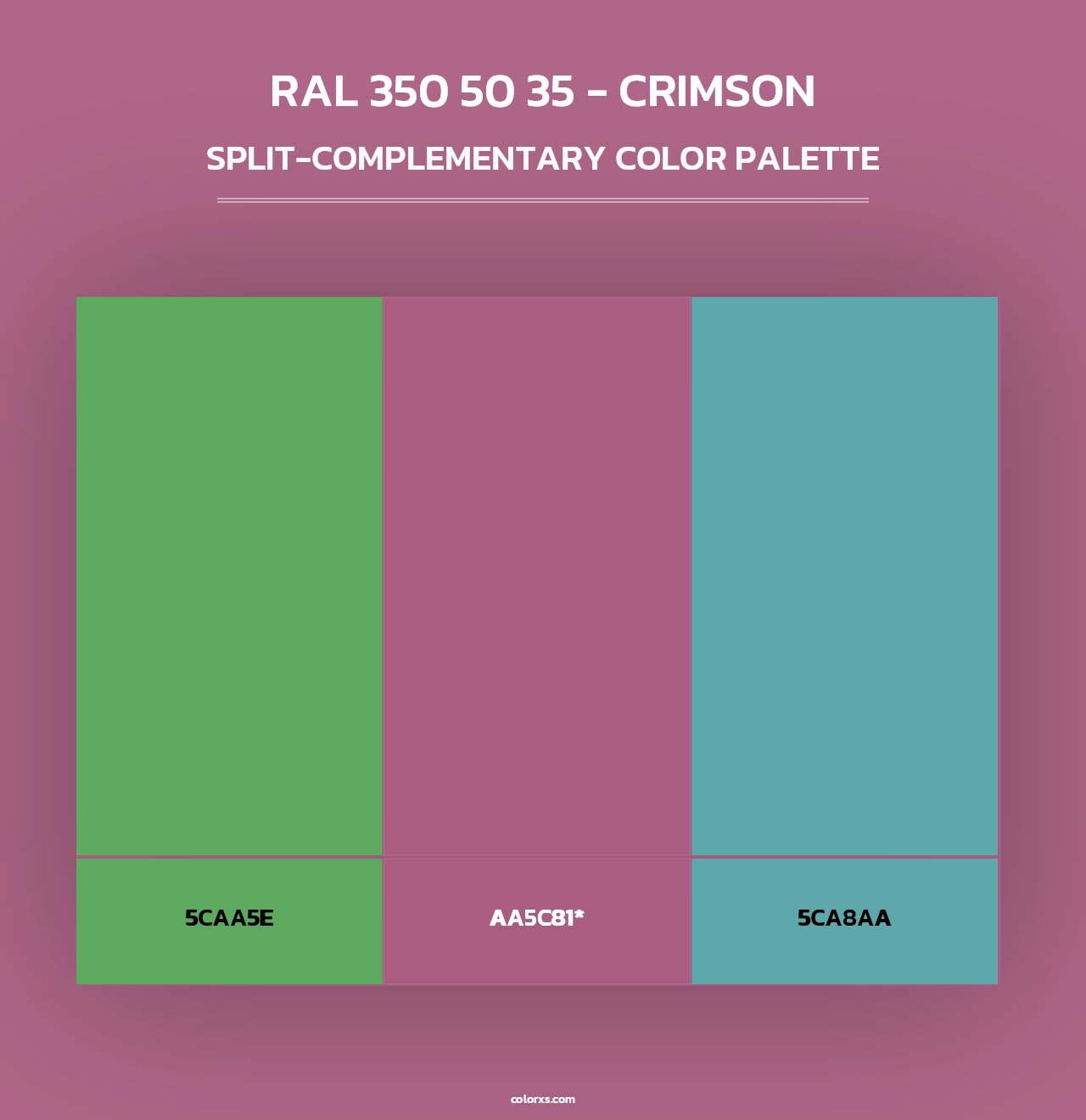 RAL 350 50 35 - Crimson - Split-Complementary Color Palette