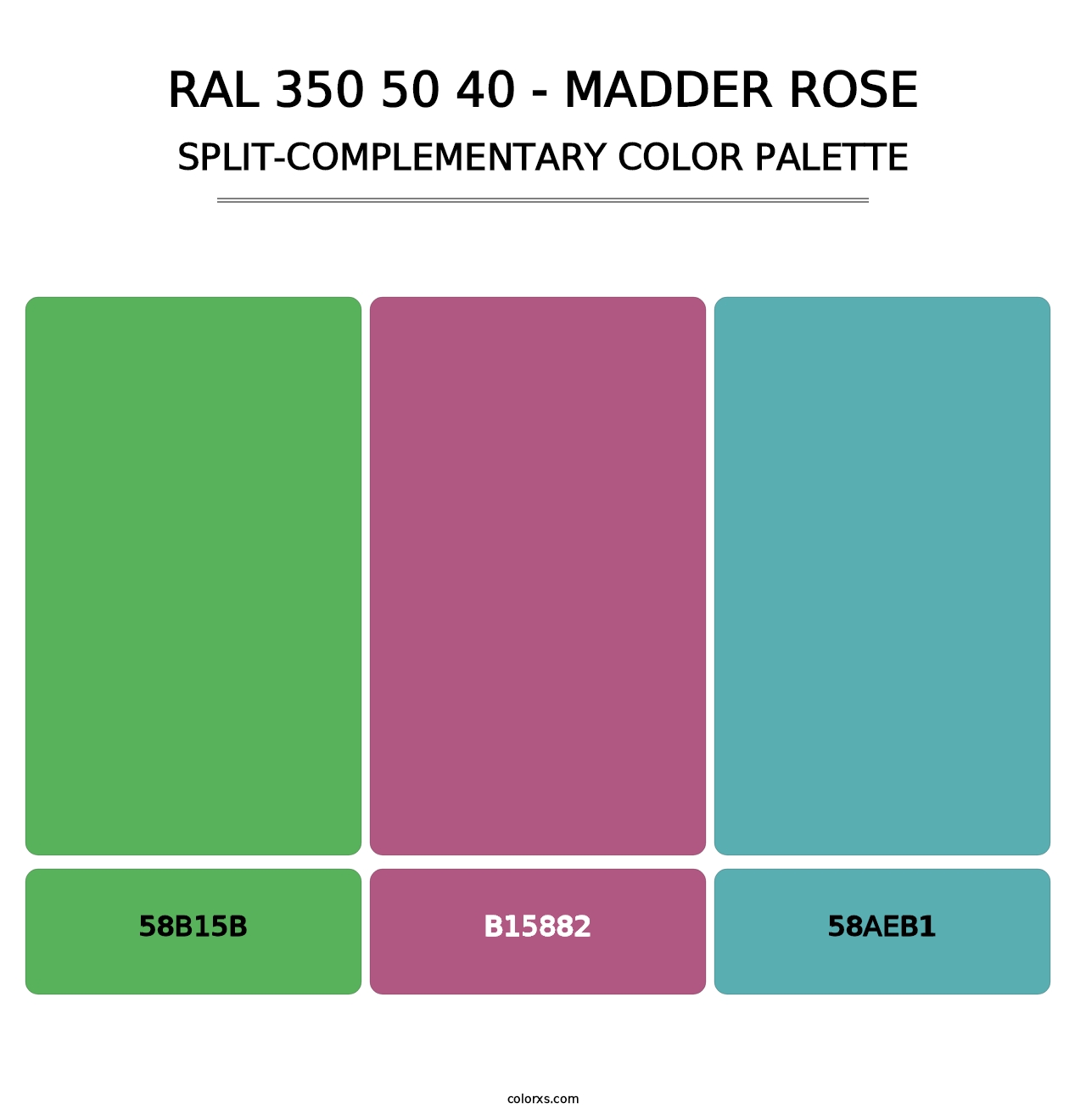 RAL 350 50 40 - Madder Rose - Split-Complementary Color Palette
