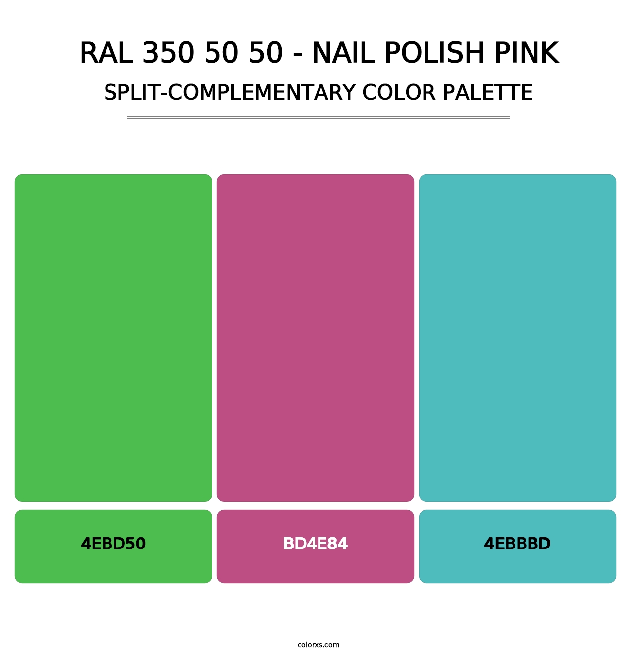 RAL 350 50 50 - Nail Polish Pink - Split-Complementary Color Palette