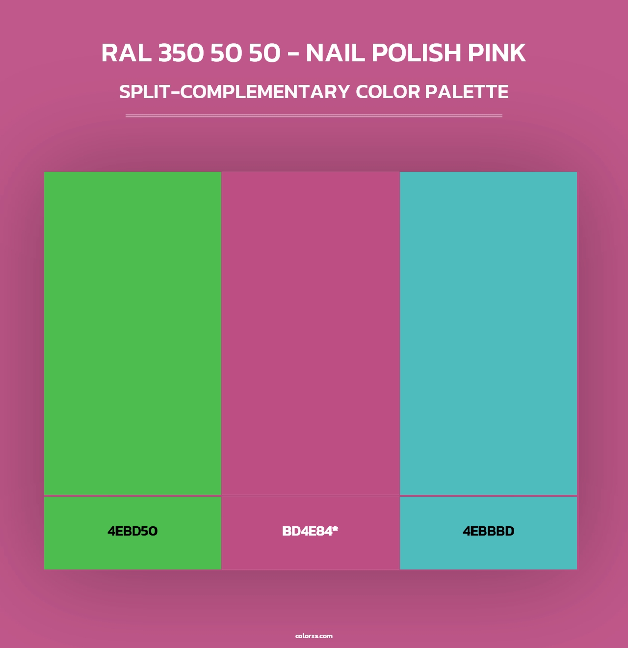 RAL 350 50 50 - Nail Polish Pink - Split-Complementary Color Palette