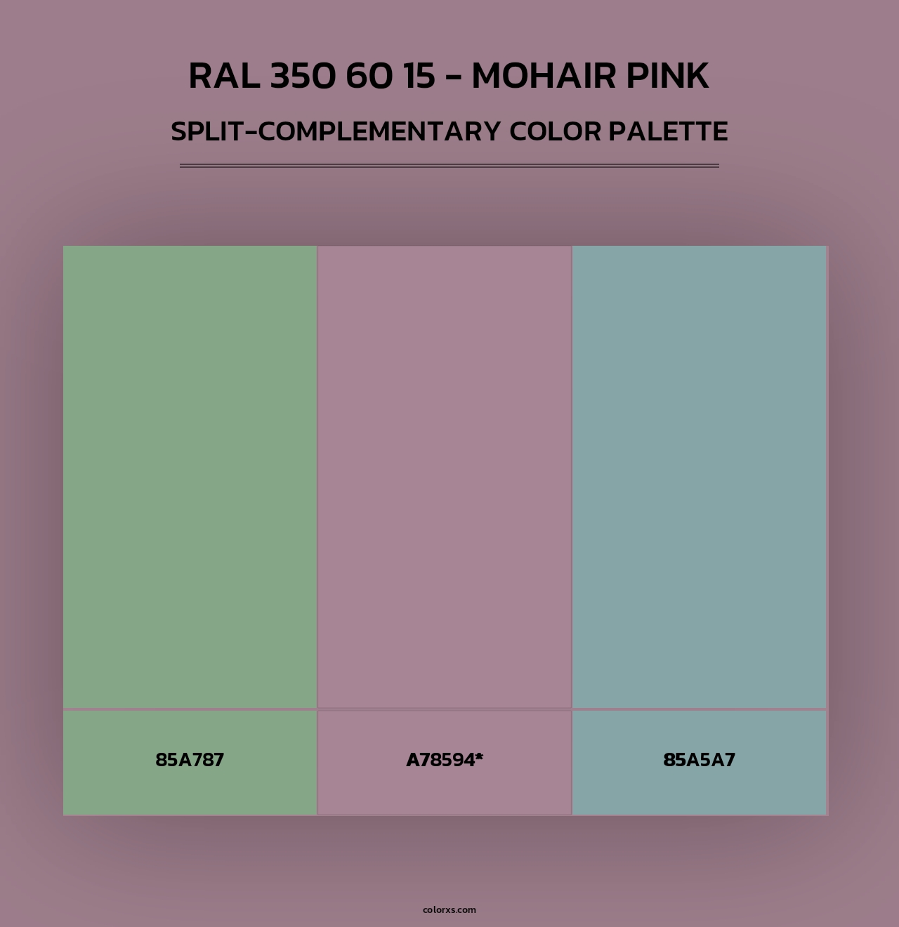 RAL 350 60 15 - Mohair Pink - Split-Complementary Color Palette