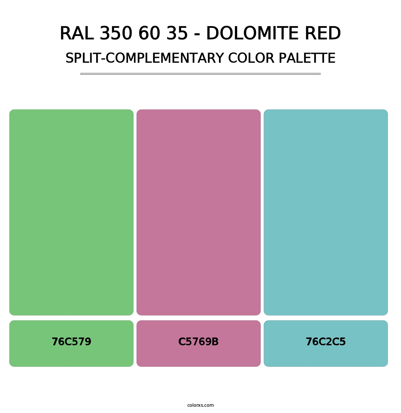 RAL 350 60 35 - Dolomite Red - Split-Complementary Color Palette