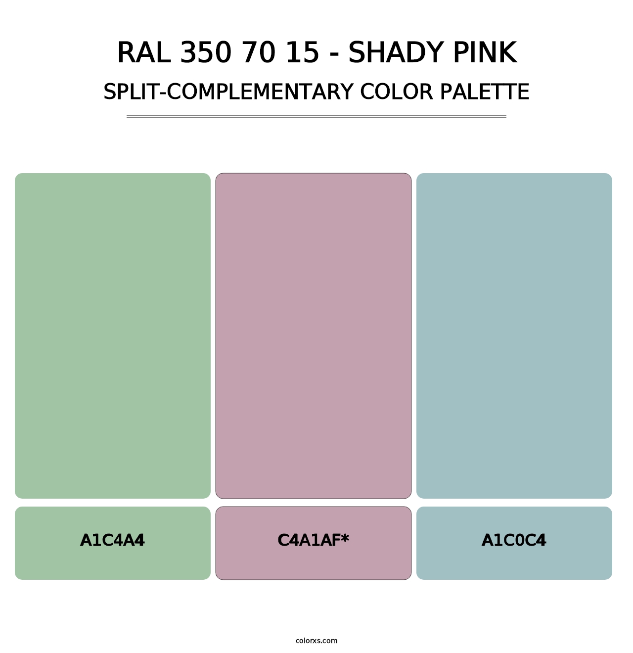 RAL 350 70 15 - Shady Pink - Split-Complementary Color Palette