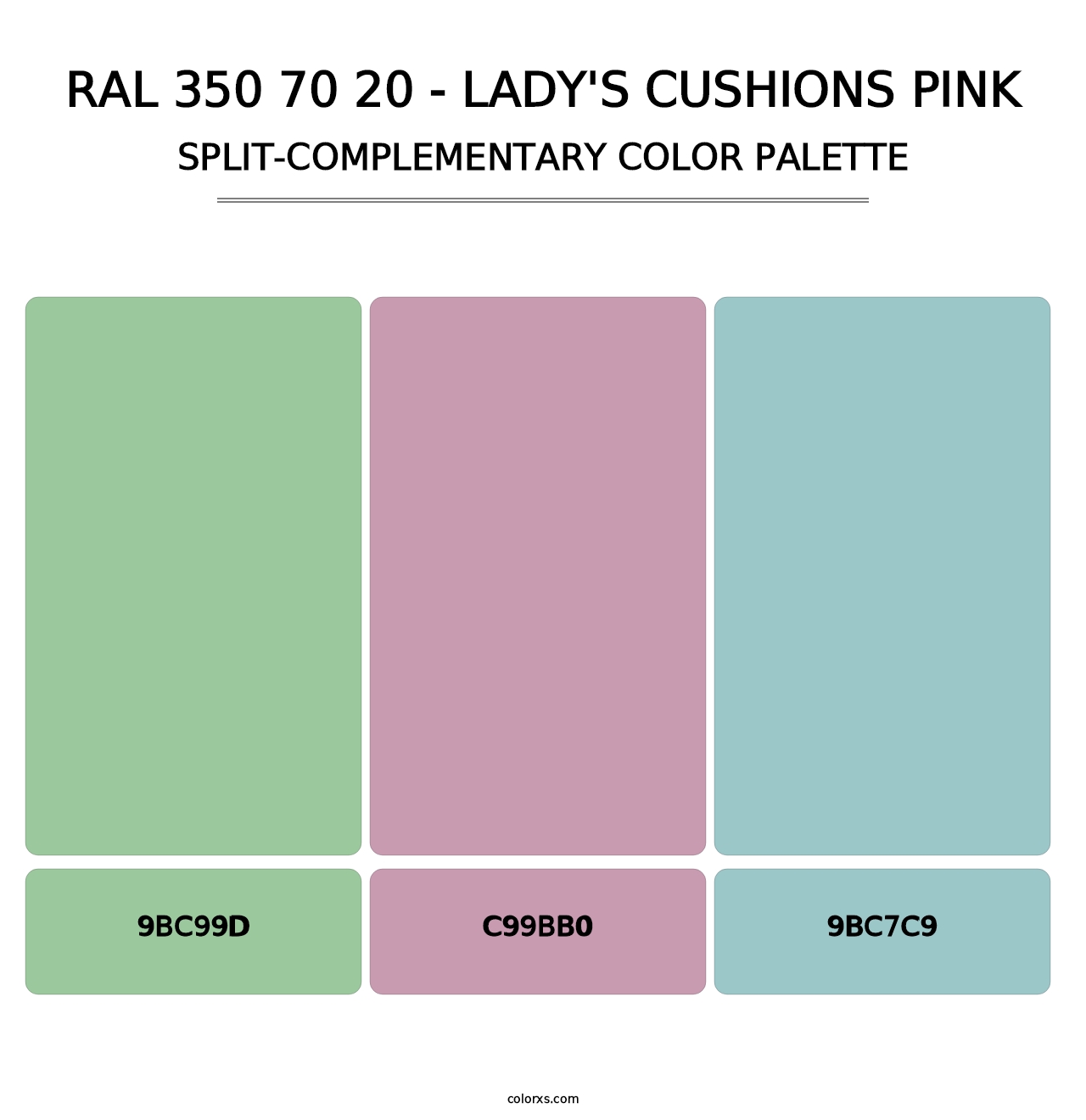 RAL 350 70 20 - Lady's Cushions Pink - Split-Complementary Color Palette