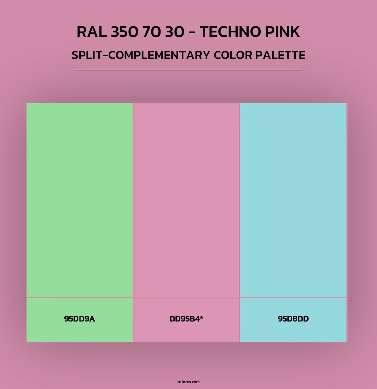 RAL 350 70 30 - Techno Pink - Split-Complementary Color Palette