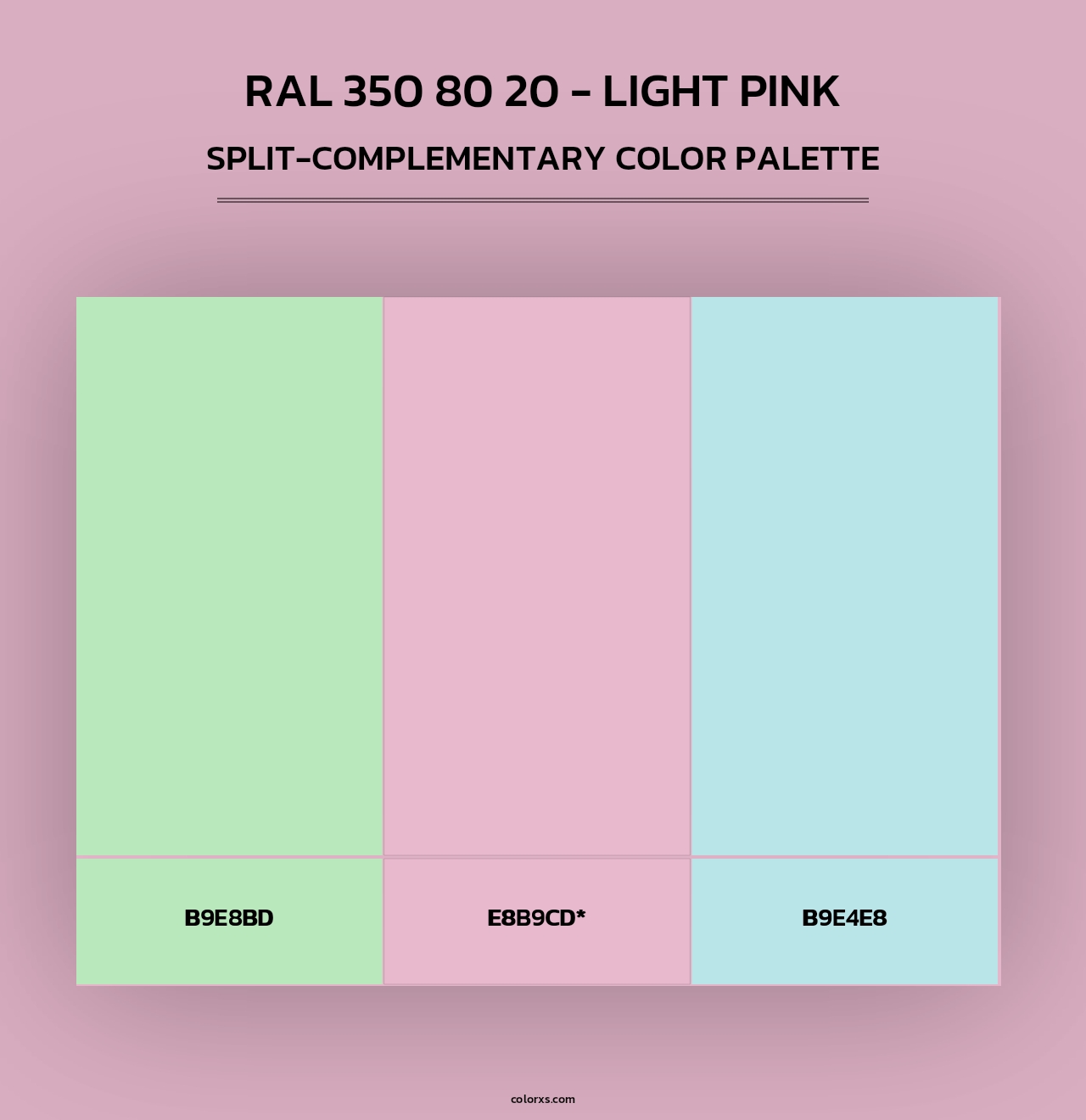 RAL 350 80 20 - Light Pink - Split-Complementary Color Palette