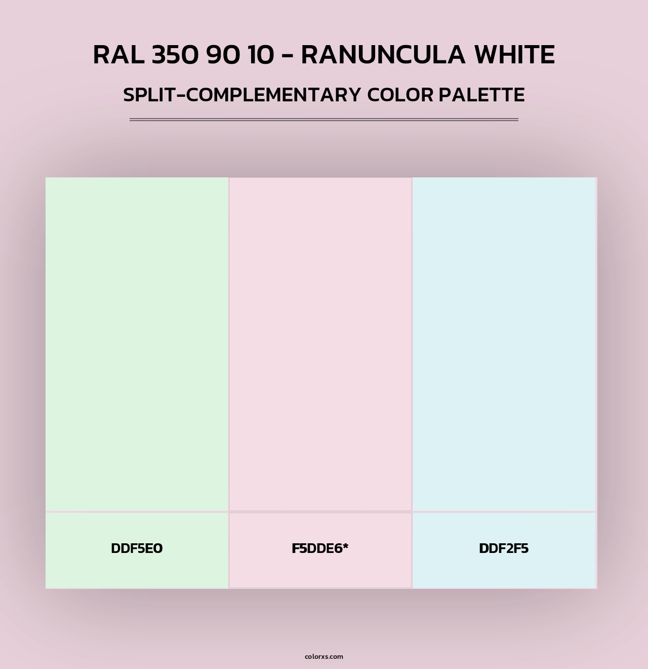RAL 350 90 10 - Ranuncula White - Split-Complementary Color Palette