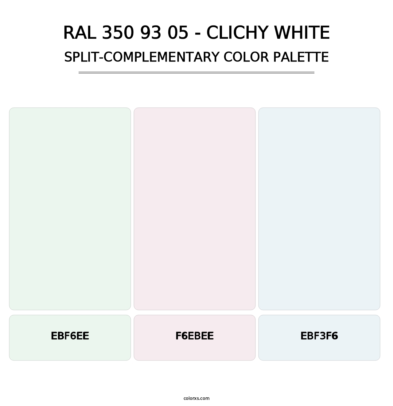 RAL 350 93 05 - Clichy White - Split-Complementary Color Palette