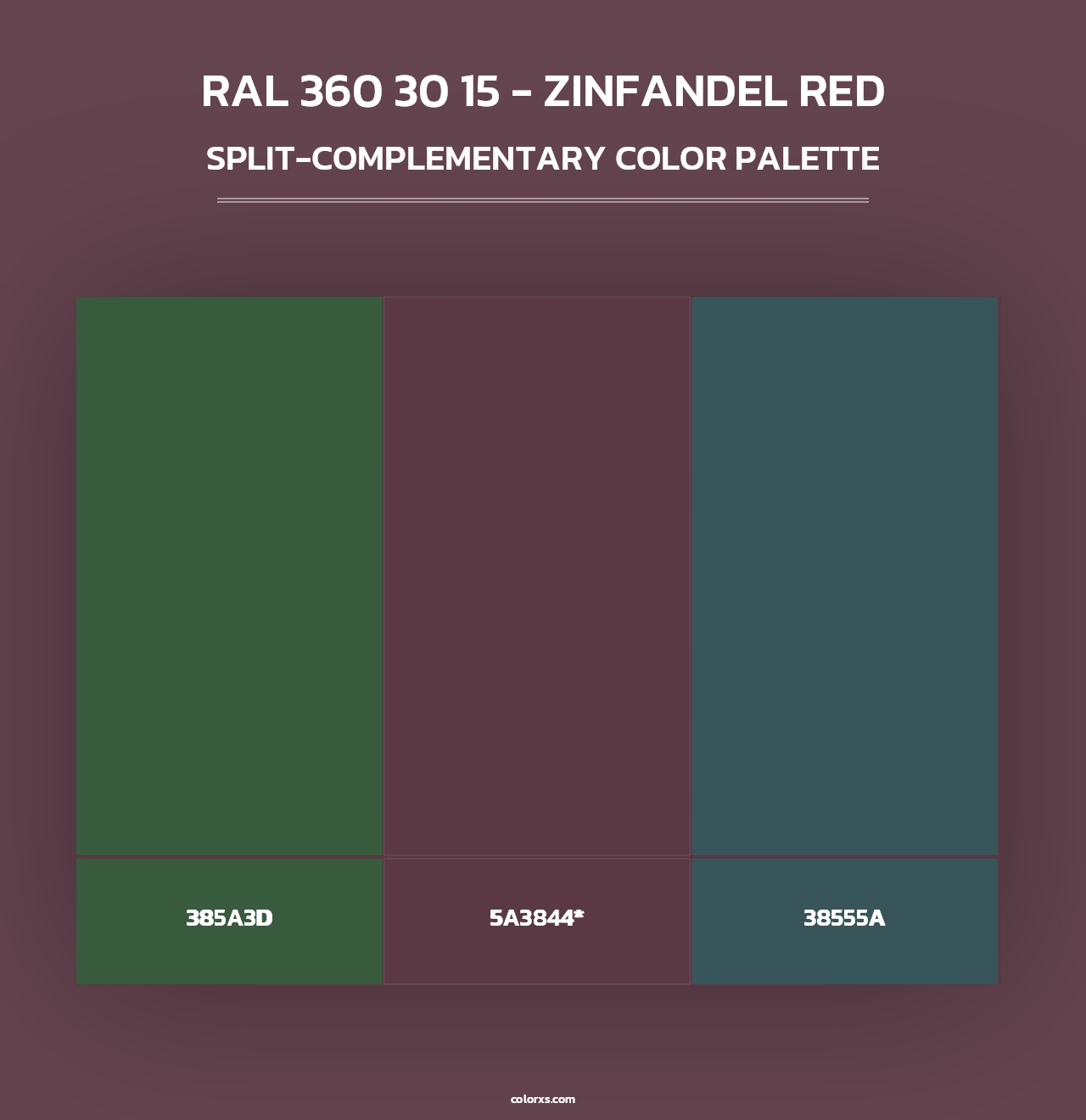 RAL 360 30 15 - Zinfandel Red - Split-Complementary Color Palette