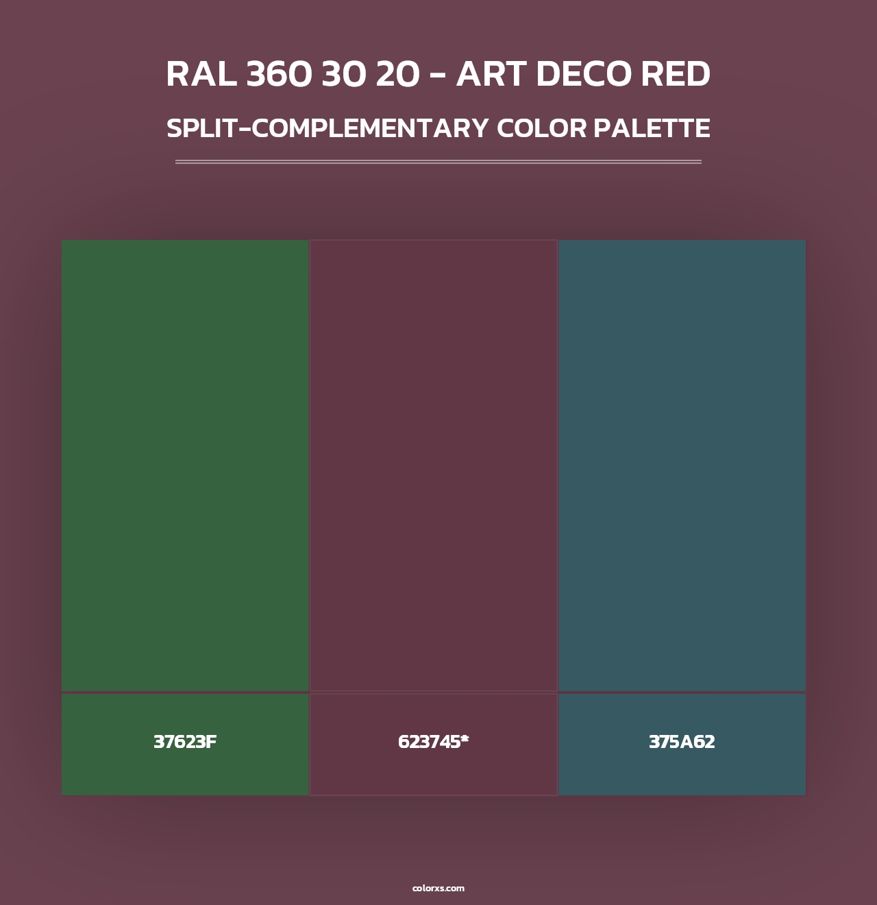 RAL 360 30 20 - Art Deco Red - Split-Complementary Color Palette