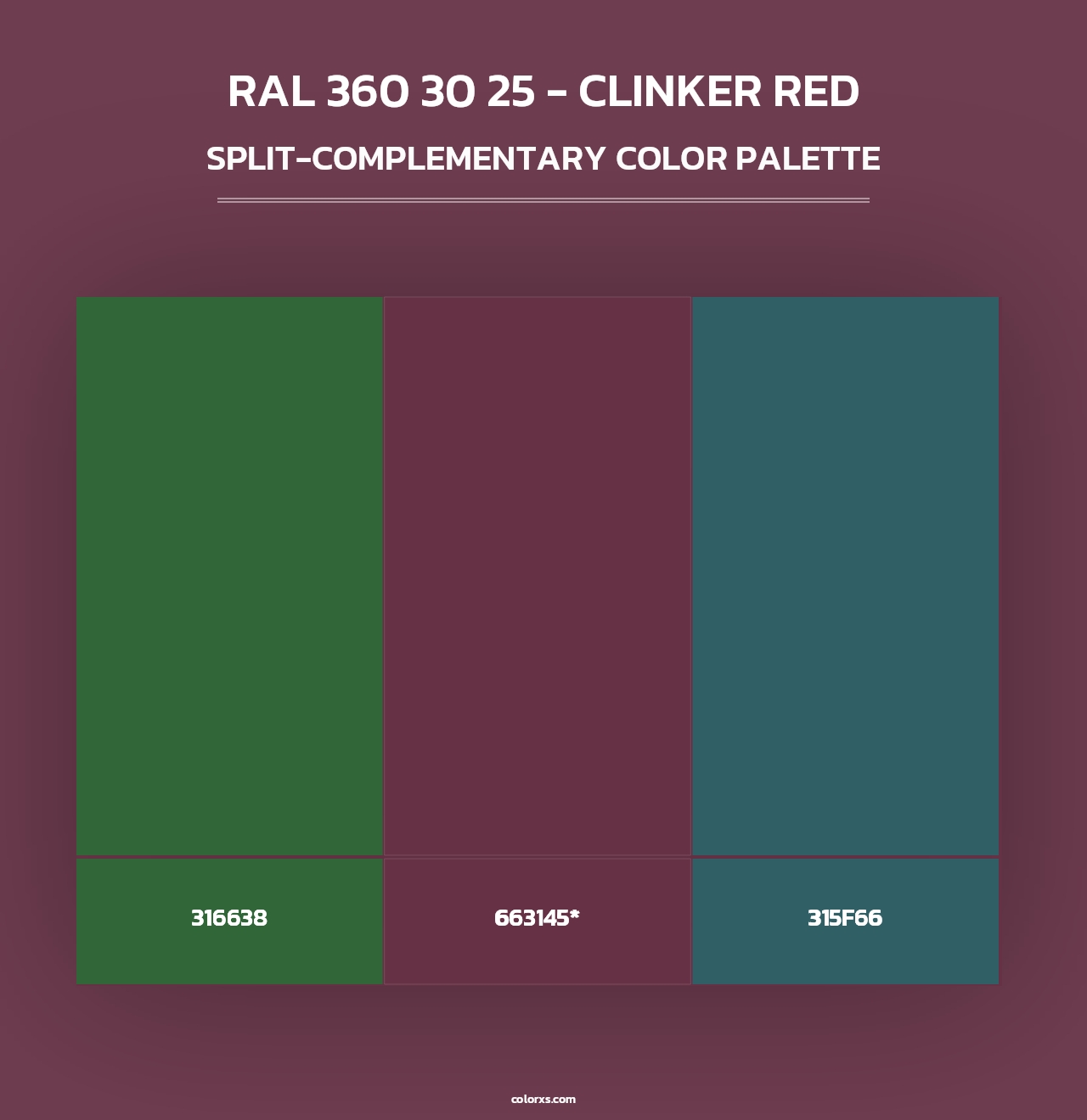 RAL 360 30 25 - Clinker Red - Split-Complementary Color Palette