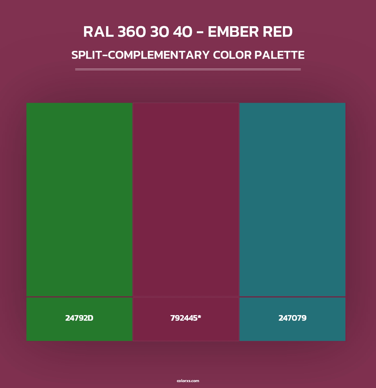 RAL 360 30 40 - Ember Red - Split-Complementary Color Palette
