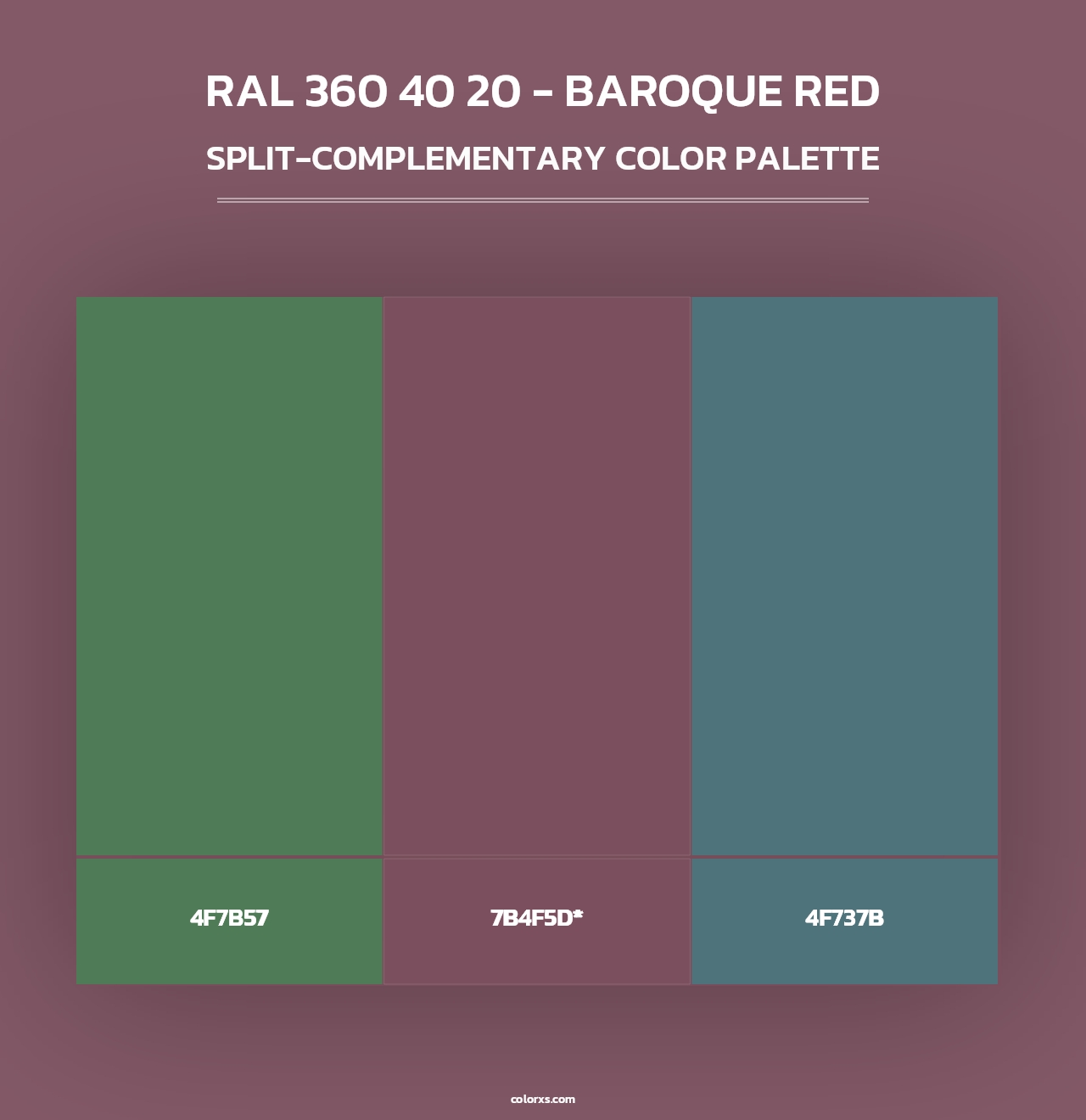 RAL 360 40 20 - Baroque Red - Split-Complementary Color Palette