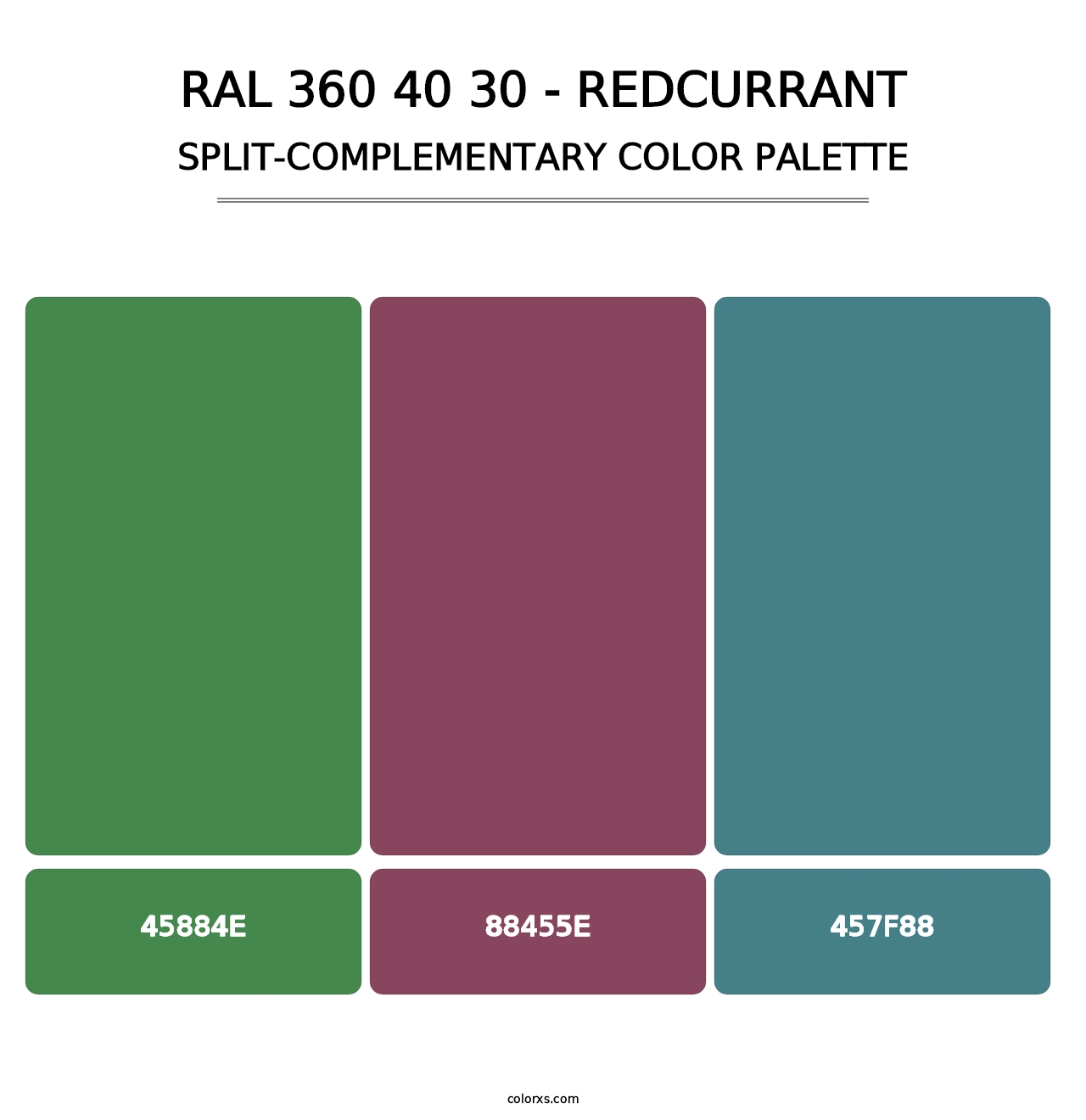 RAL 360 40 30 - Redcurrant - Split-Complementary Color Palette