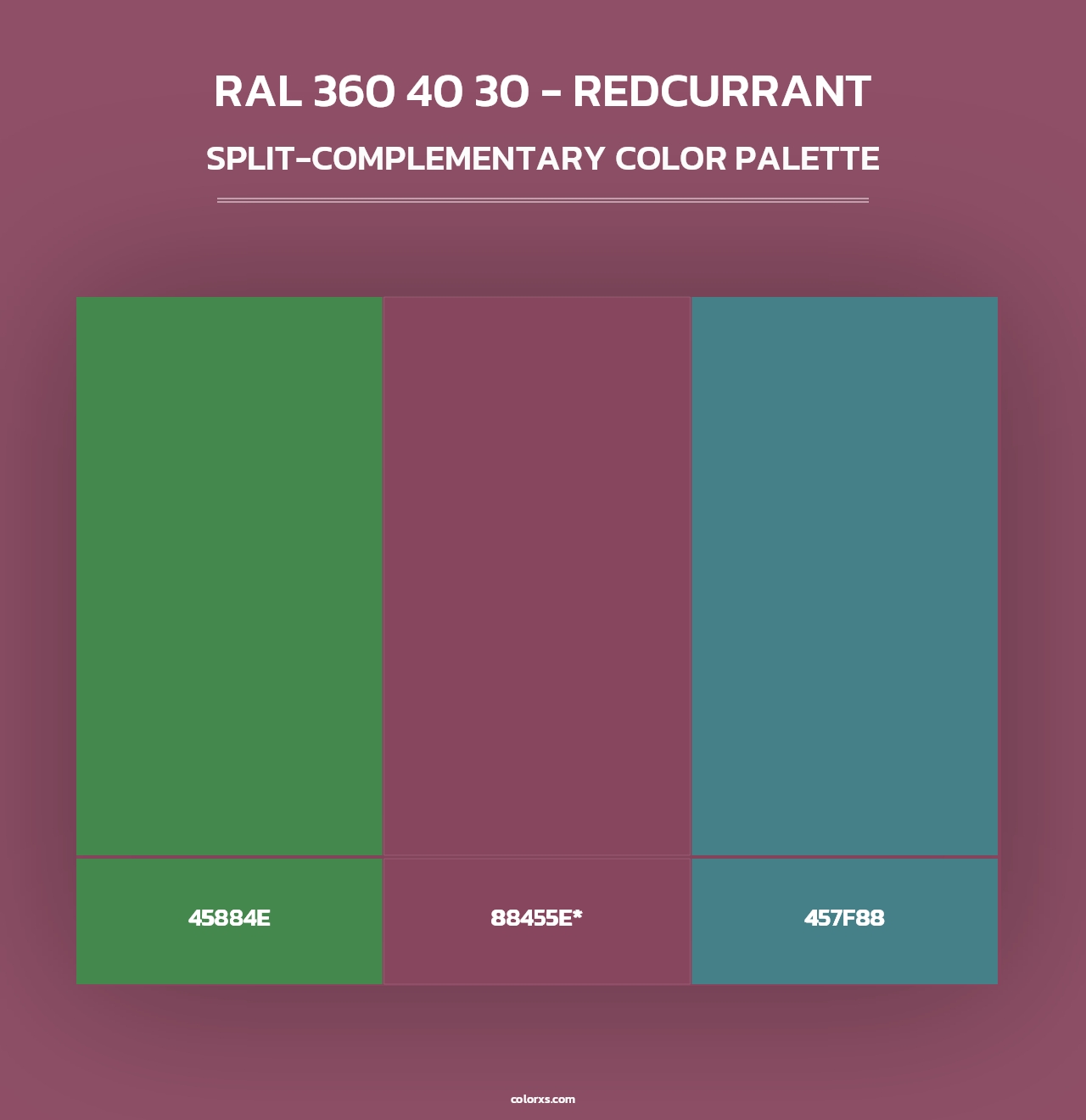 RAL 360 40 30 - Redcurrant - Split-Complementary Color Palette
