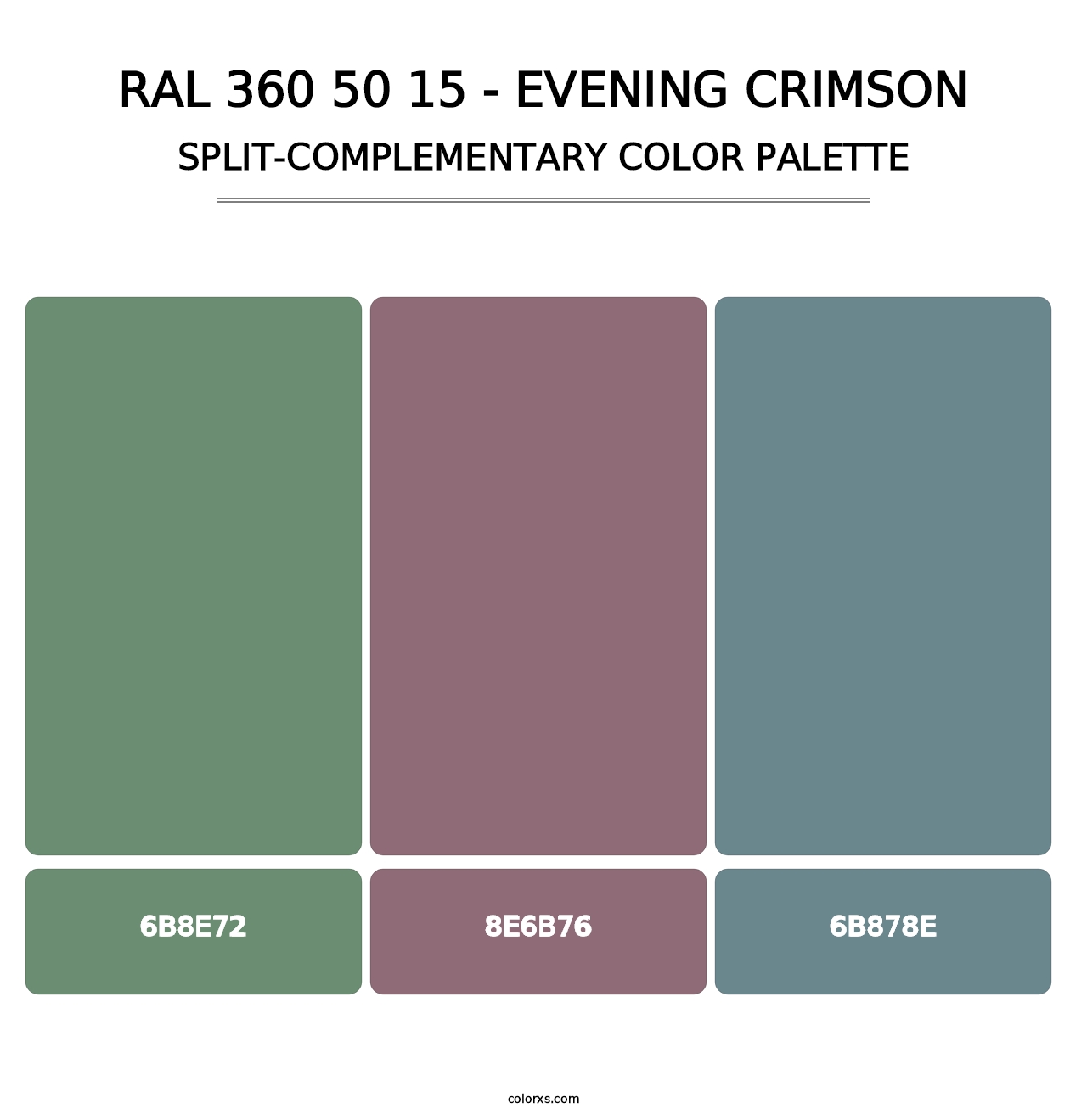 RAL 360 50 15 - Evening Crimson - Split-Complementary Color Palette