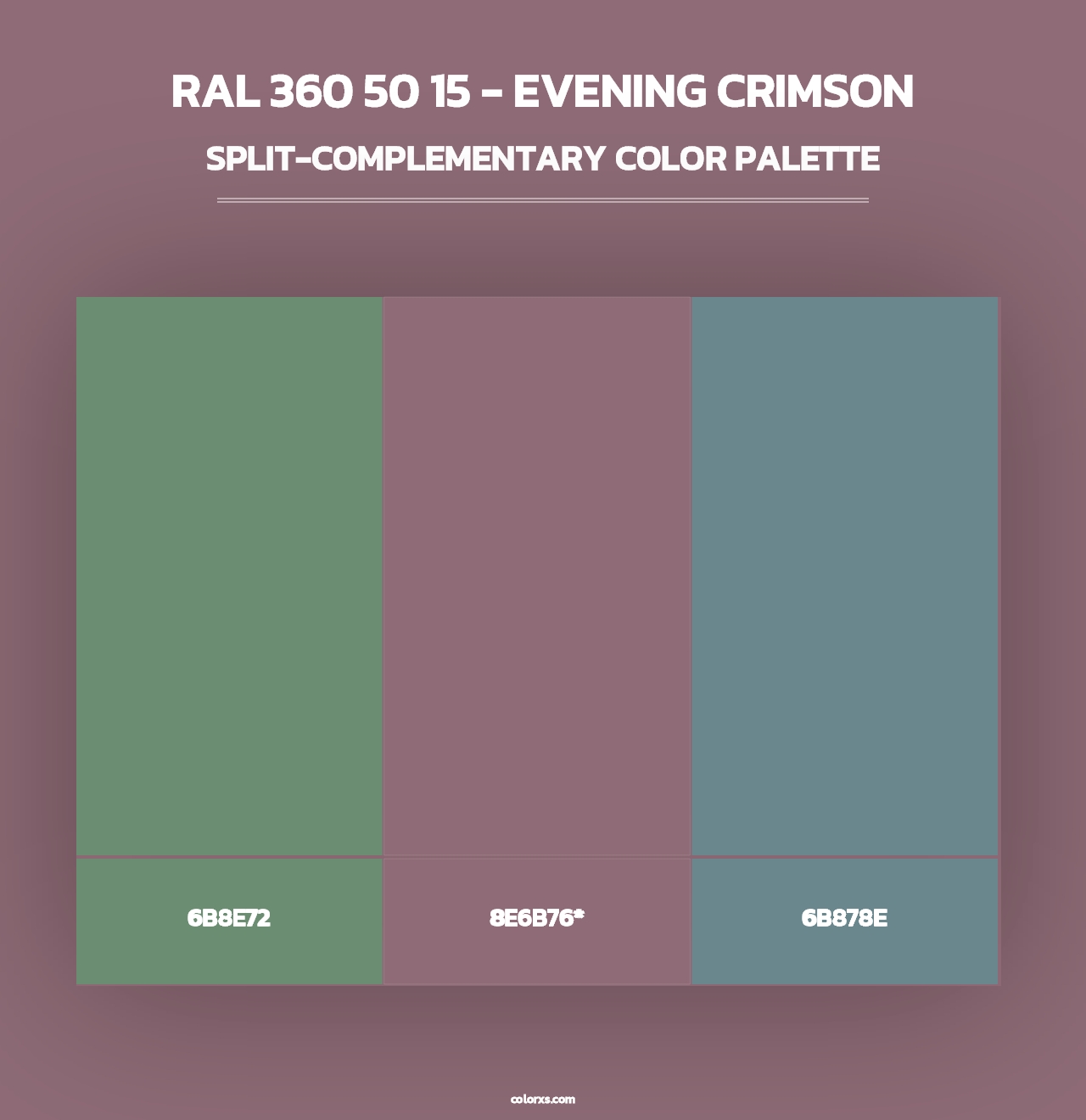 RAL 360 50 15 - Evening Crimson - Split-Complementary Color Palette