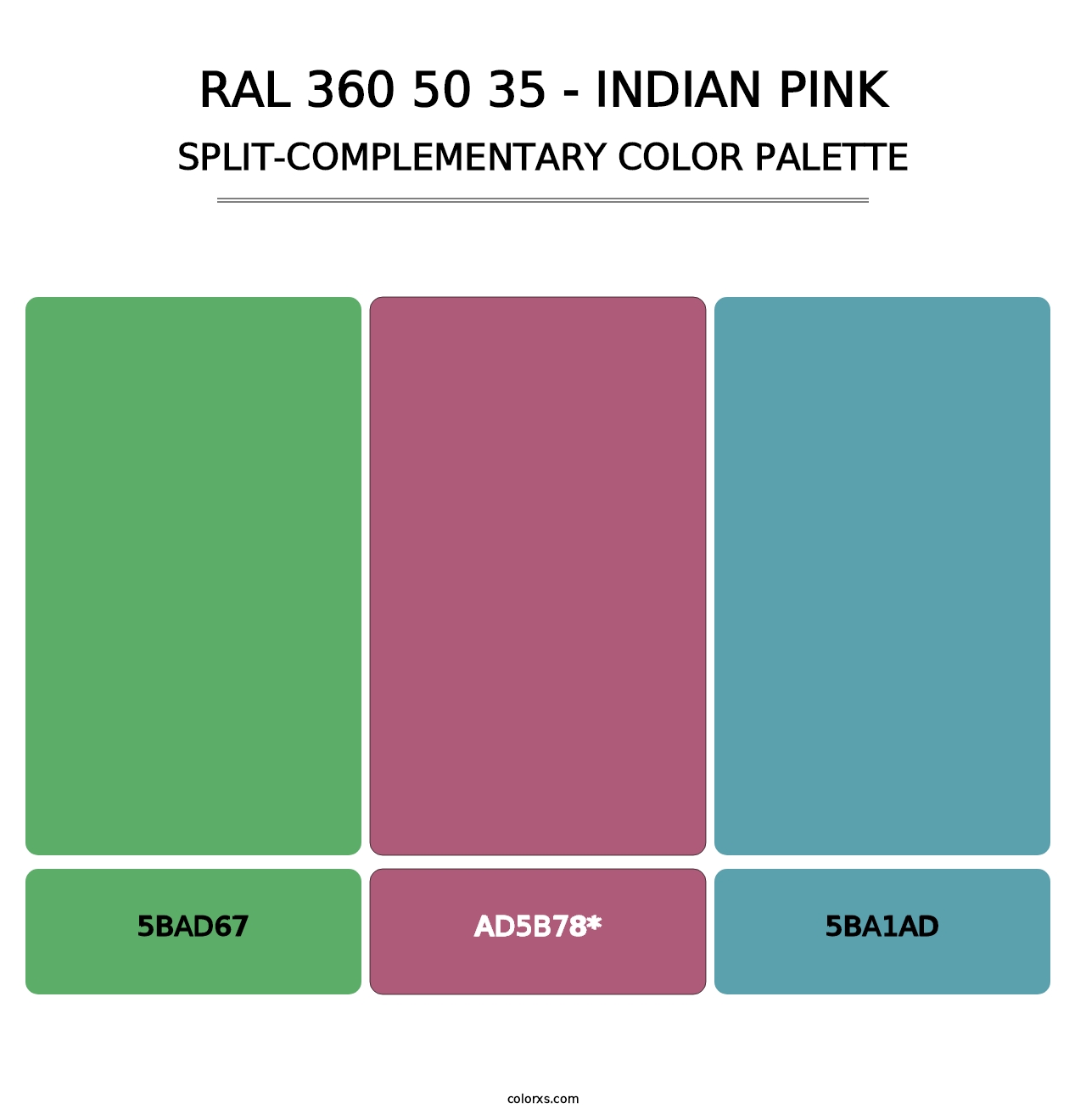 RAL 360 50 35 - Indian Pink - Split-Complementary Color Palette